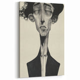 Minimalist Abstract Figurative Wall Art – Expressive Monochrome Design