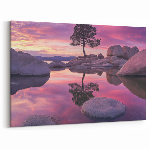 Serene Sunset Reflection – Tree Art Prints & Nature Wall Decor