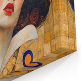 Elegant Abstract Figurative Wall Art – Golden Modern Portrait Painting
