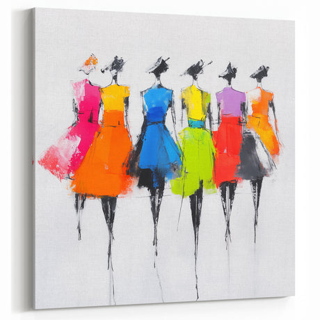 Colorful Abstract Figurative Wall Art – Chic Fashion-Inspired Painting