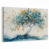 Golden Teal Tree – Elegant Abstract Tree Art Prints & Wall Decor
