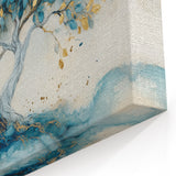 Golden Teal Tree – Elegant Abstract Tree Art Prints & Wall Decor