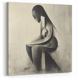 Abstract Human Form Artwork – Minimalist Monochrome Figurative Art