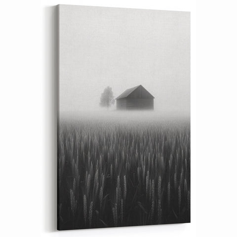 Foggy Barn Landscape - Fine Art Photography Framed Prints