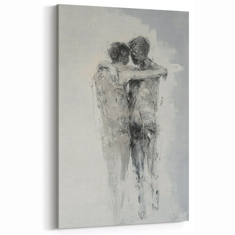 Abstract Figurative Wall Art – Emotional Monochrome Human Form