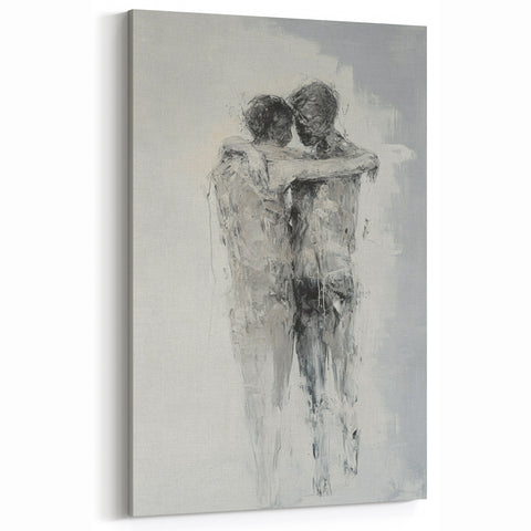 Abstract Figurative Wall Art – Emotional Monochrome Human Form