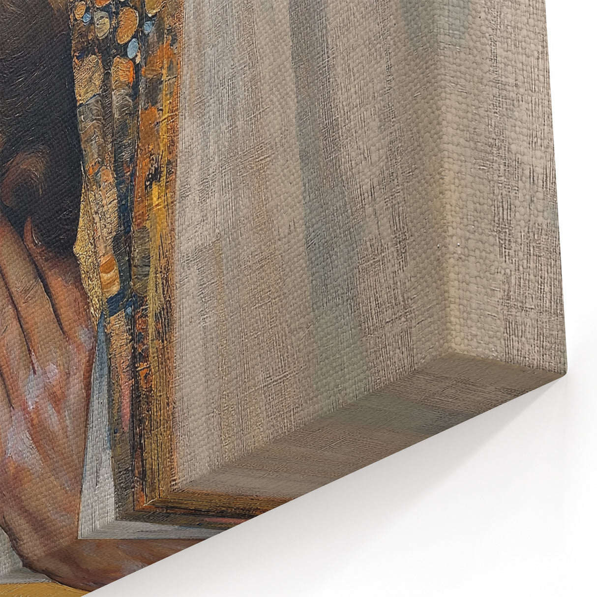 Elegant Figurative Wall Decor – Gold Accented Spiritual Portrait Art