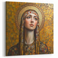 Elegant Figurative Wall Decor – Gold-Toned Sacred Portrait Art