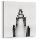 Minimalist Pier in Mist - Black and White Fine Art Photography