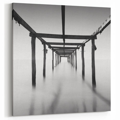 Serene Wooden Pier – Black & White Fine Art Photography Print