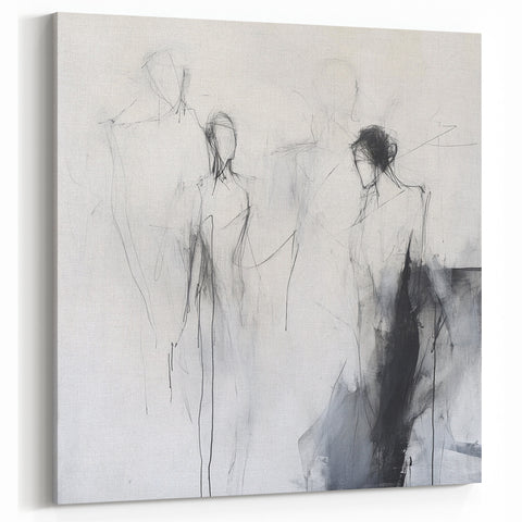 Minimalist Abstract Figurative Wall Art – Ethereal Sketch Forms