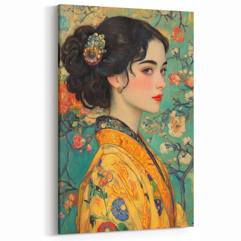Elegant Abstract Figurative Wall Art – Floral Gold Aesthetic