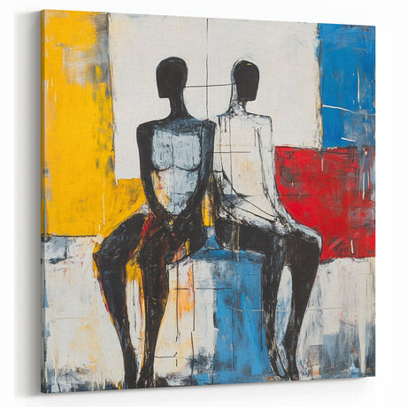Modern Abstract Figurative Wall Art – Dual Human Forms