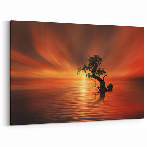 Fiery Sunset Reflection - Fine Art Photography Canvas Prints