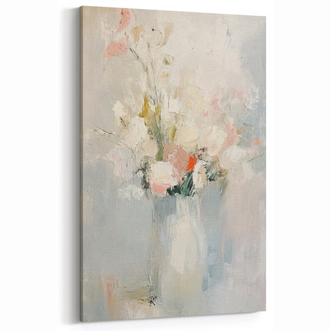 Minimalist Abstract Floral Wall Art – Elegant Pastel Canvas Print