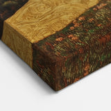 Golden Abstract Floral Wall Art – Celestial Landscape Canvas Print