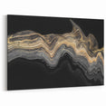 Luxury Fluid Abstract Wall Art – Black and Gold Modern Canvas
