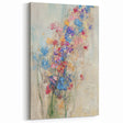 Textured Abstract Floral Wall Art – Blue & Pink Botanical Canvas