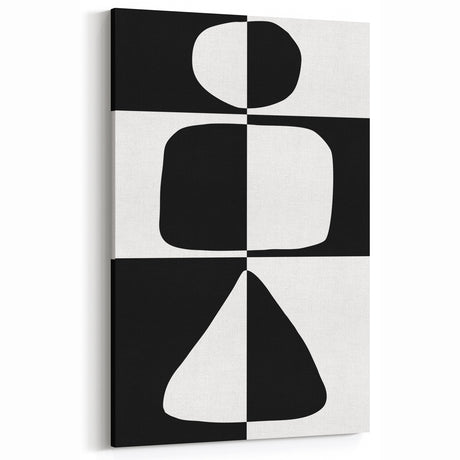 Minimalist Black and White Abstract Wall Art - Geometric Print