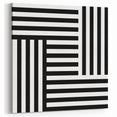 Modern Geometric Abstract Wall Art - Black and White Line Art