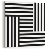 Modern Geometric Abstract Wall Art - Black and White Line Art