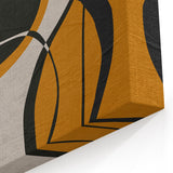 Modern Abstract Wall Art - Mustard, Black, and Orange Geometric Print