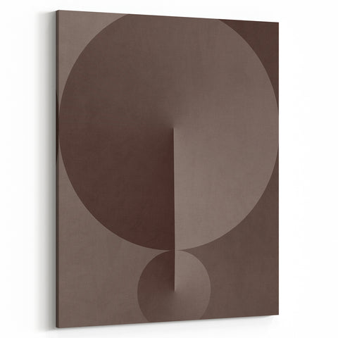 Minimalist Abstract Paintings – Earthy Geometric Brown Art