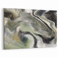 Modern Abstract Wall Art – Fluid Green & Gold Marbled Print