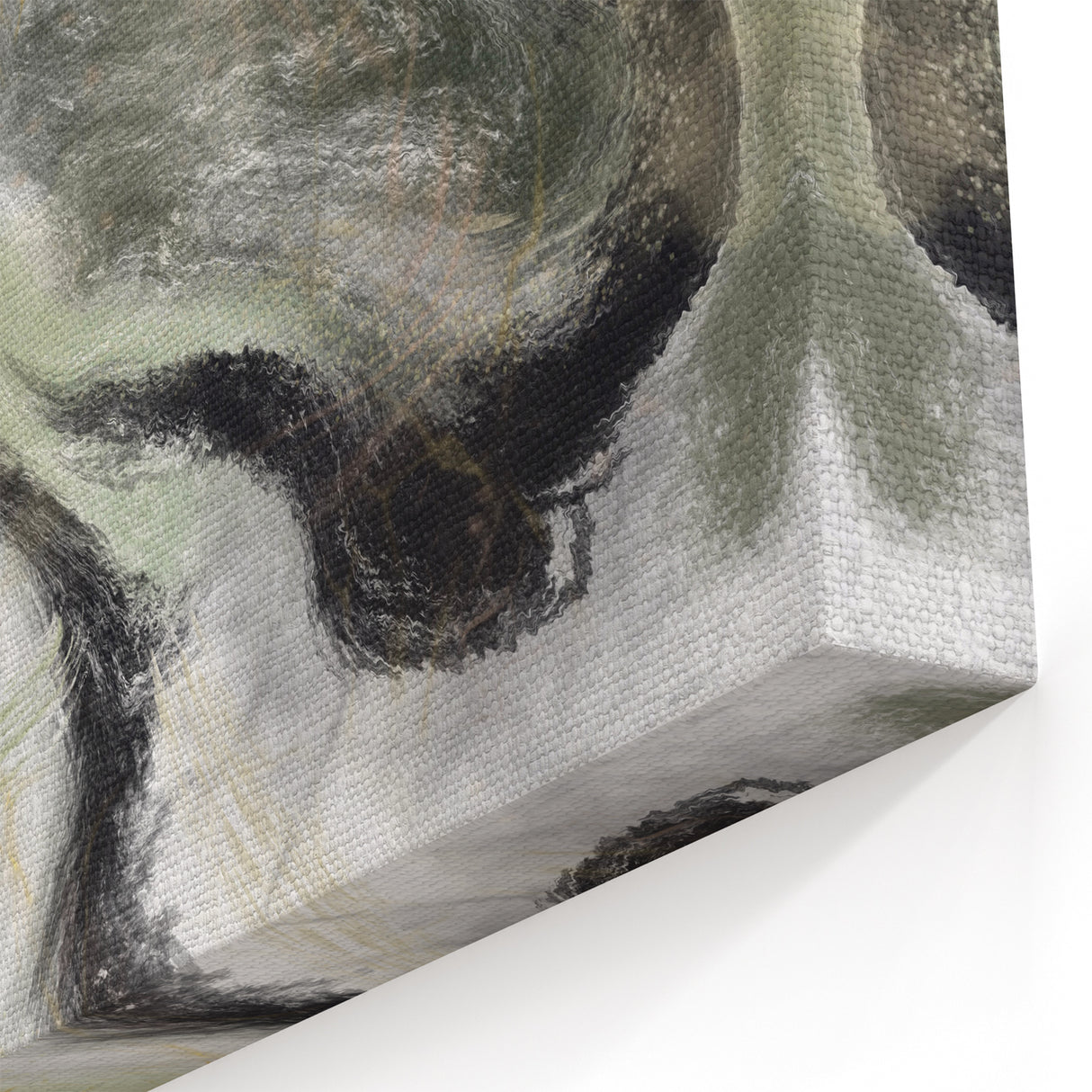 Modern Abstract Wall Art – Fluid Green & Gold Marbled Print