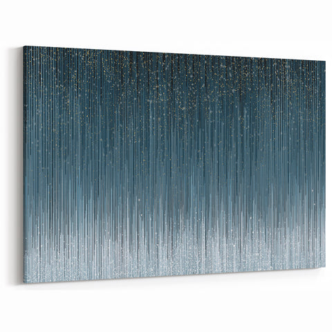Large Modern Art Piece - Dark Blue & Gold Abstract Print