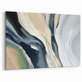 Large Modern Art Piece - Beige and Black Abstract Canvas