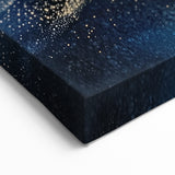 Minimalist Wall Décor - Gold & Navy Blue Abstract Canvas Print