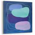 Large Modern Art Pieces - Teal & Purple Geometric Wall Art