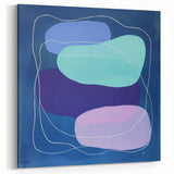 Large Modern Art Pieces - Teal & Purple Geometric Wall Art