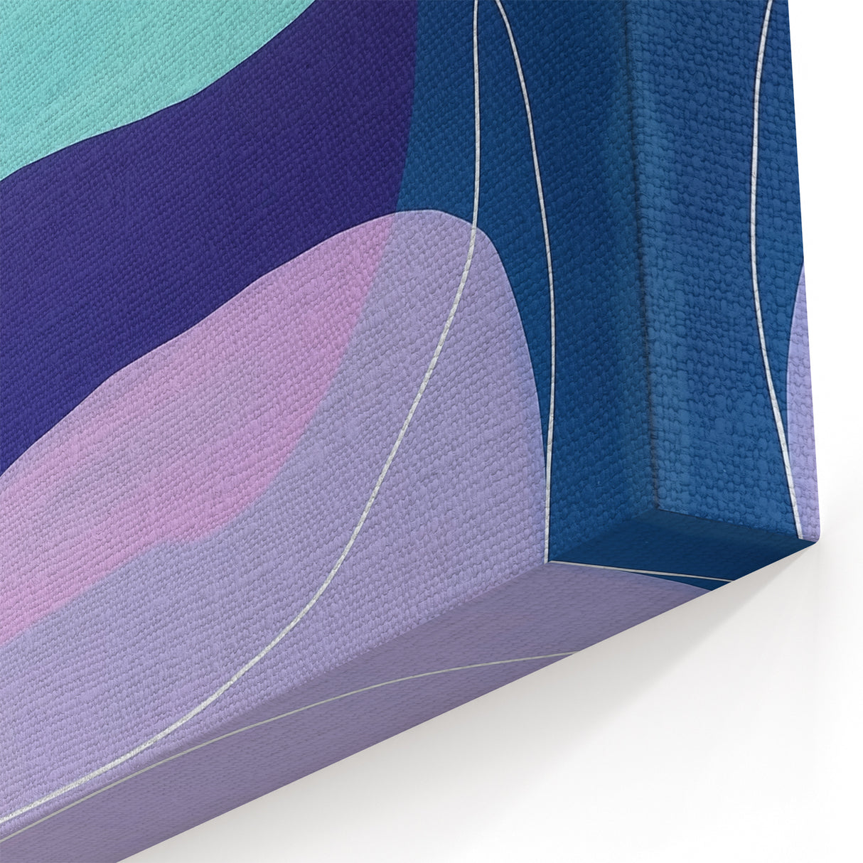 Large Modern Art Pieces - Teal & Purple Geometric Wall Art