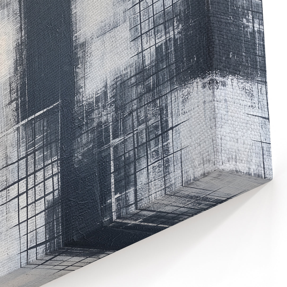 Modern Abstract Wall Art - Black & White Geometric Canvas Print