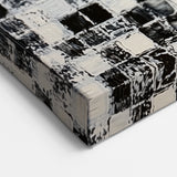 Abstract Art for Sale - Black & White Textured Geometric Print