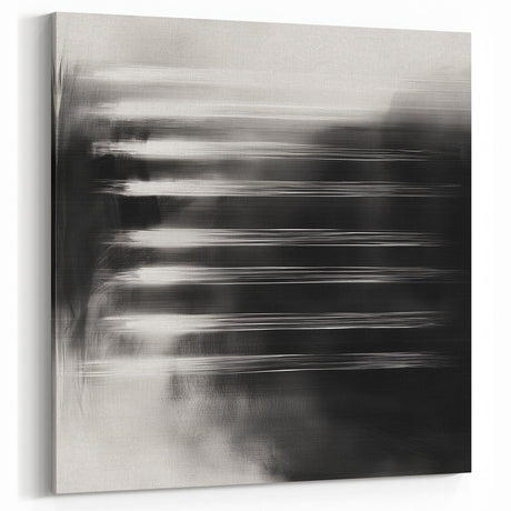 Minimalist Abstract Painting - Black & White Modern Wall Art