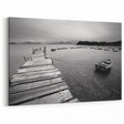 Black and White Serene Landscape Wall Art – Wooden Dock Scene