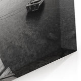Black and White Serene Landscape Wall Art – Wooden Dock Scene