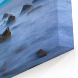 Tranquil Nature Canvas Prints – Misty Ocean Rocks at Dusk