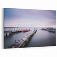 Peaceful Scenery Framed Art – Rustic Wooden Dock at Dusk