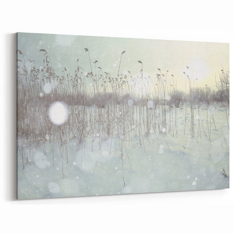 Winter Wonderland Wall Art – Snowy Field at Sunrise
