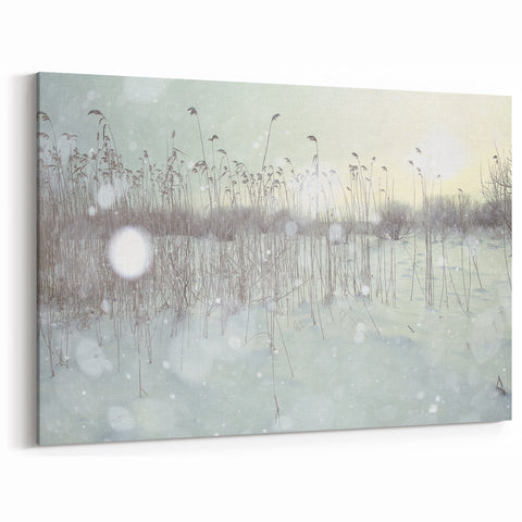 Winter Wonderland Wall Art – Snowy Field at Sunrise