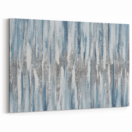 Zen Garden Wall Art – Calming Blue & White Abstract Print