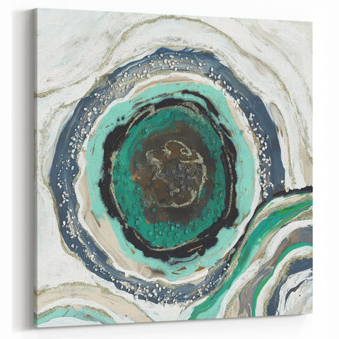 Serene Landscape Photography Prints – Abstract Green Geode Art
