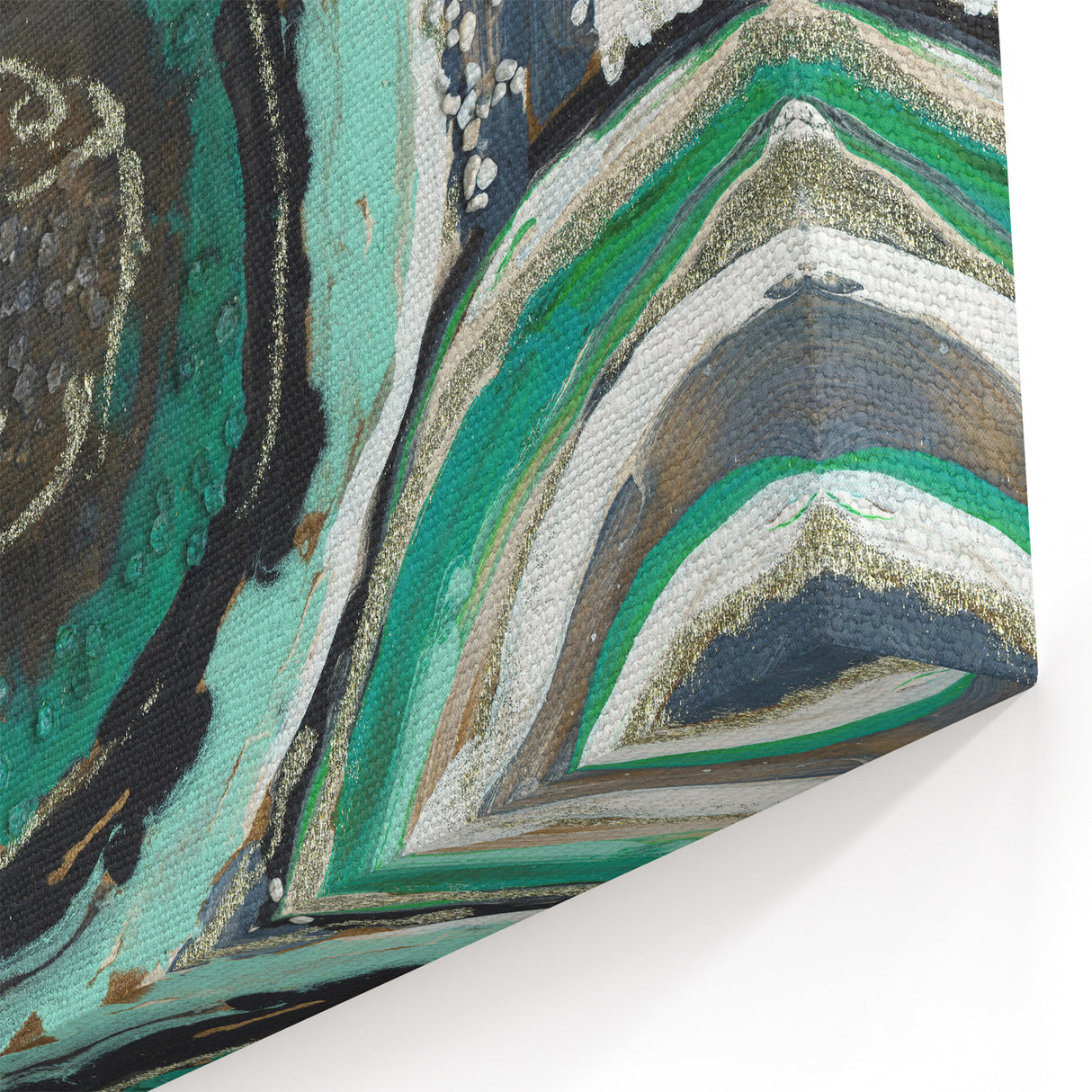 Serene Landscape Photography Prints – Abstract Green Geode Art