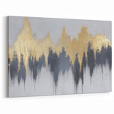 Serene Landscape Wall Art – Gold & Gray Abstract Forest