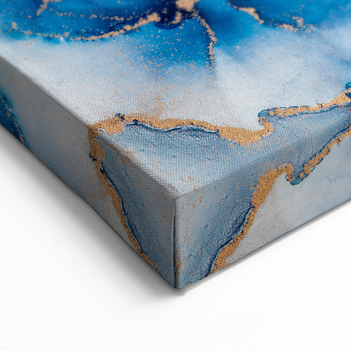 Modern Luxury Abstract Painting – High-End Navy & Gold Canvas Print