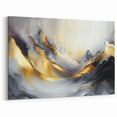Elegant Luxury Abstract Painting – Black, Gold & Silver Wall Art
